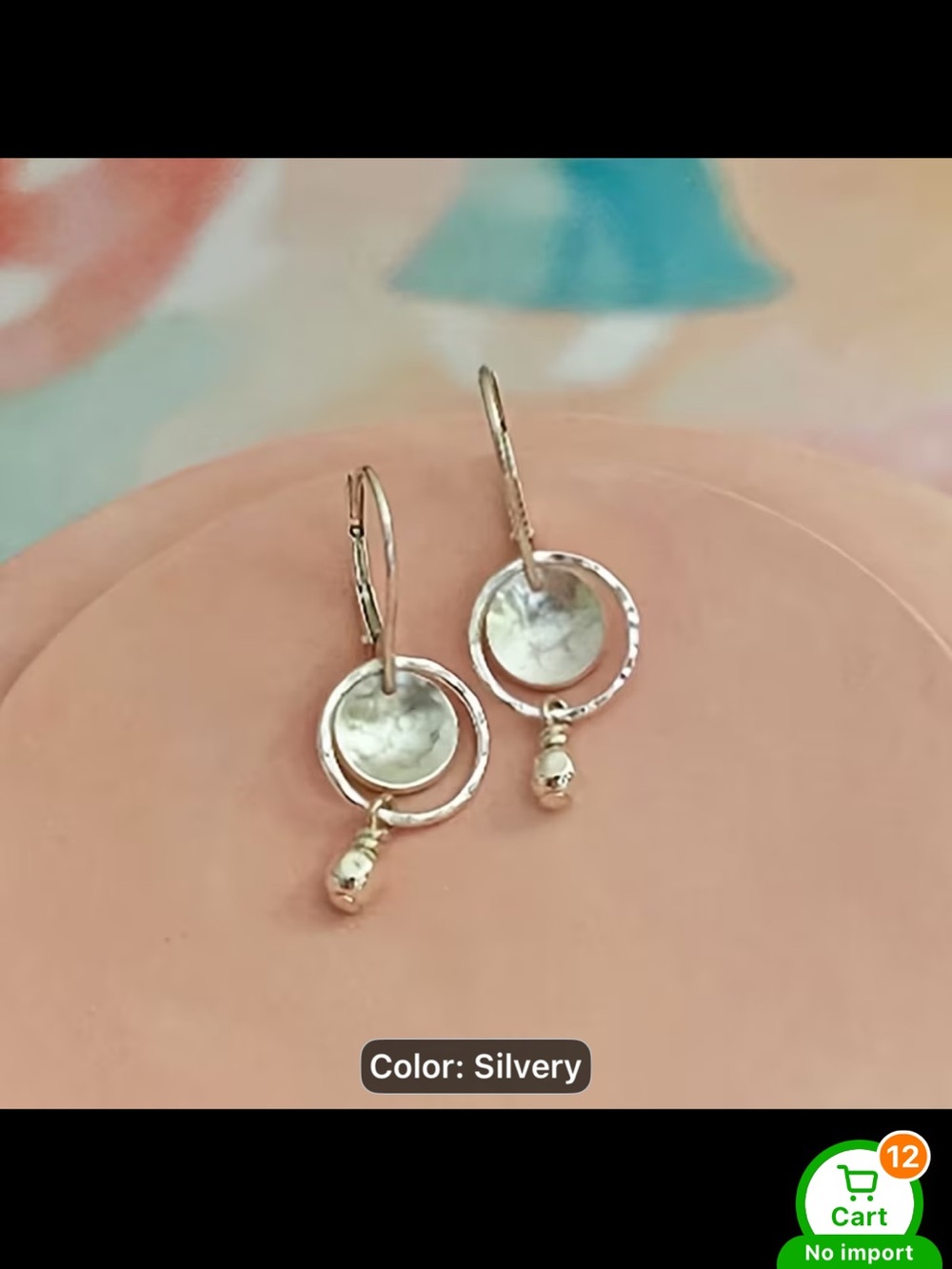 Silvery Double Circle Drop Earrings - Women Jewelry